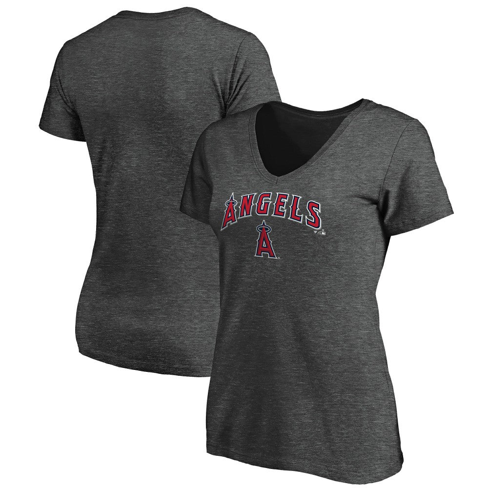 Los Angeles Angels Fanatics Women's Team Logo Lockup V-Neck T-Shirt | MLB Shop