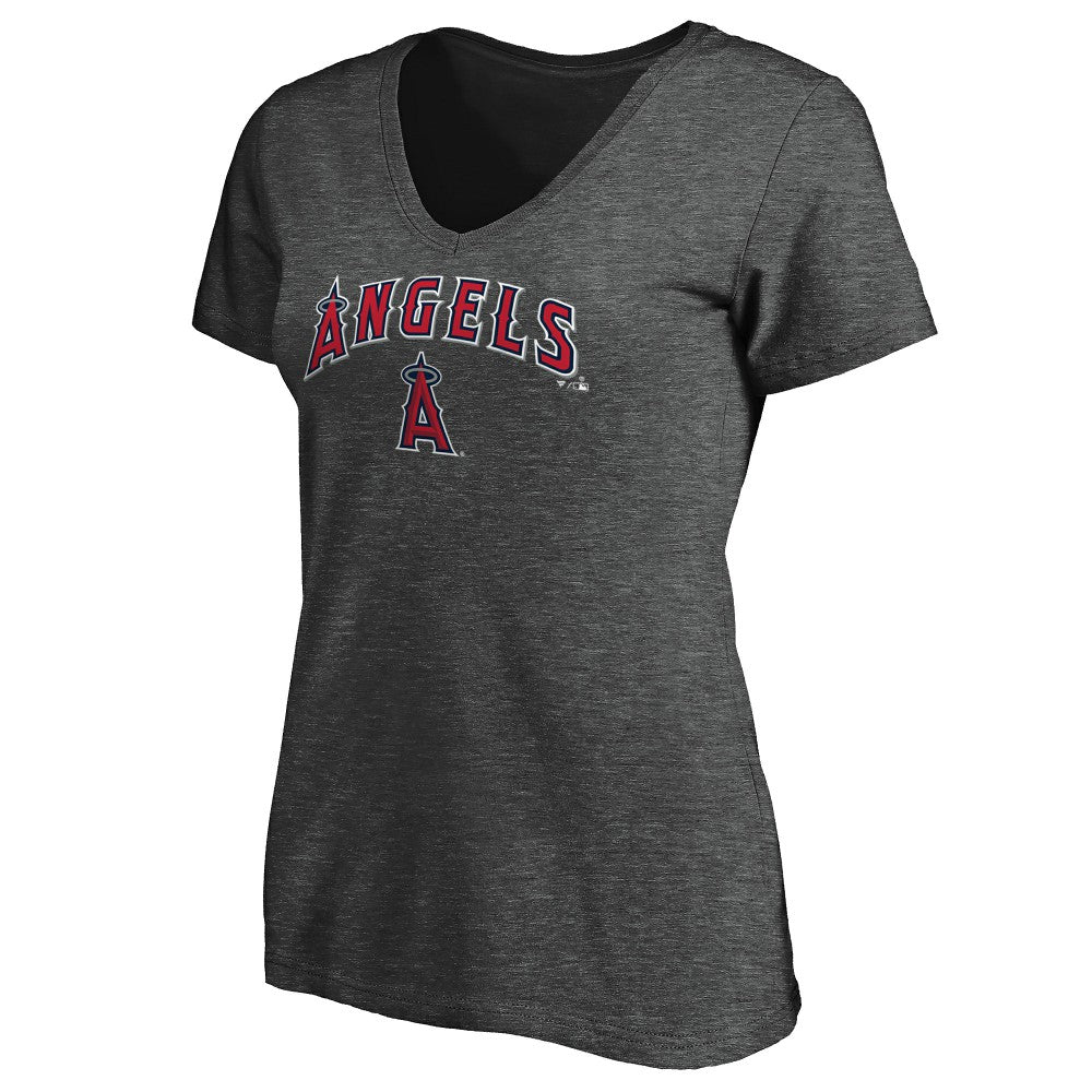 Los Angeles Angels Fanatics Women's Team Logo Lockup V-Neck T-Shirt | MLB Shop