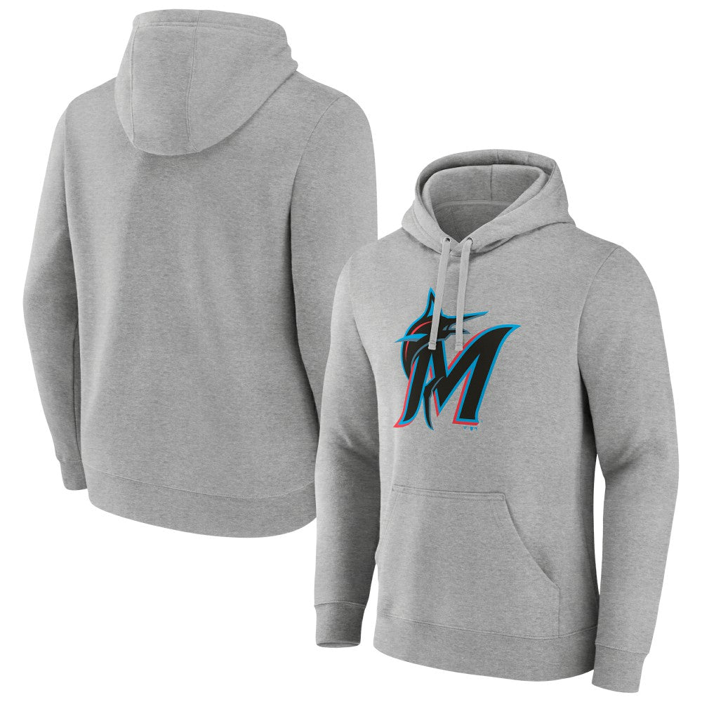 Miami Marlins Official Logo Fitted Pullover Hoodie | MLB Shop