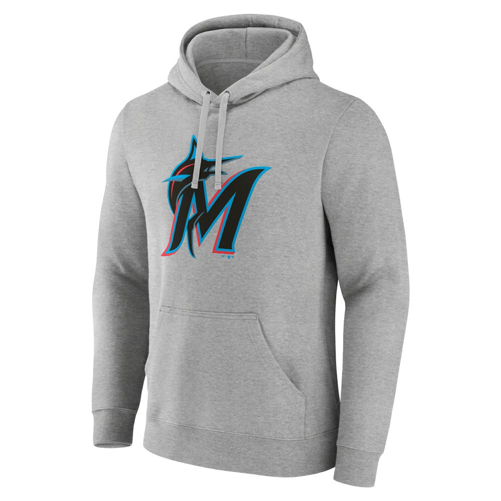 Miami Marlins Official Logo Fitted Pullover Hoodie | MLB Shop