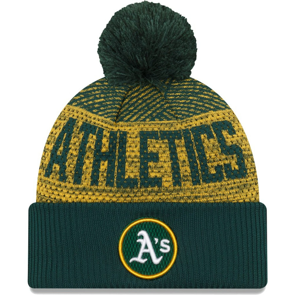 Athletics New Era Authentic Collection Sport Cuffed Knit Hat with Pom | MLB Outlet
