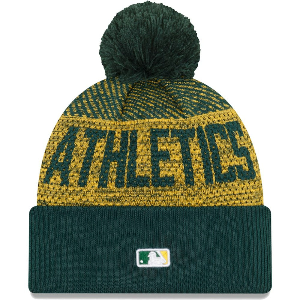 Athletics New Era Authentic Collection Sport Cuffed Knit Hat with Pom | MLB Outlet
