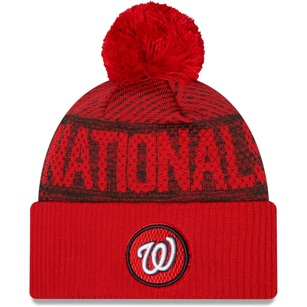 Washington Nationals New Era Authentic Collection Sport Cuffed Knit Hat with Pom | MLB Sale