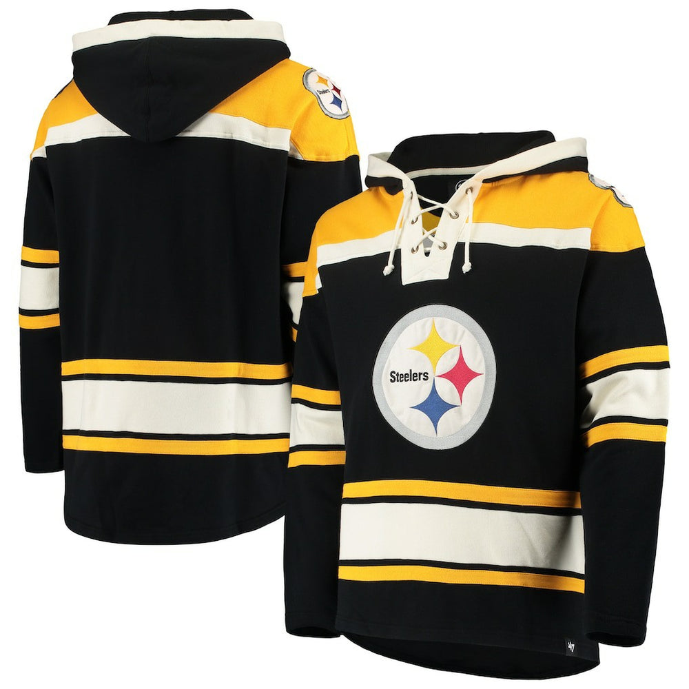 Pittsburgh Steelers 47 brand '47 Lacer V-Neck Pullover Hoodie