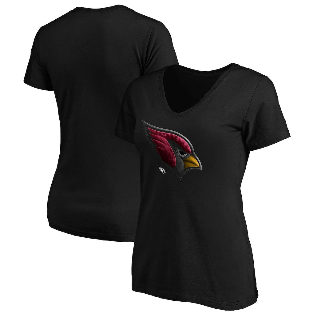 Arizona Cardinals  Women's Midnight Mascot Logo V-Neck T-Shirt