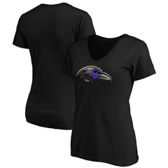 Baltimore Ravens  Women's Midnight Mascot Logo V-Neck T-Shirt