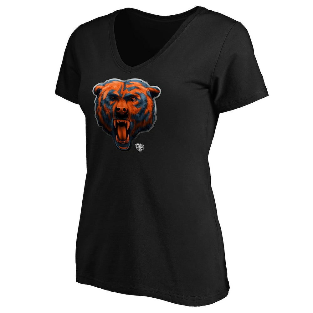 Chicago Bears  Women's Midnight Mascot Logo V-Neck T-Shirt