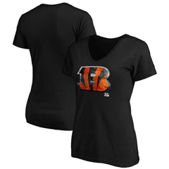 Cincinnati Bengals  Women's Midnight Mascot Logo V-Neck T-Shirt