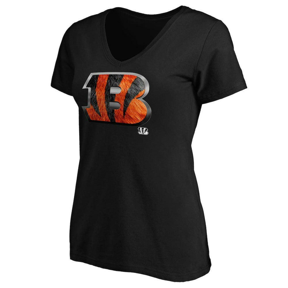Cincinnati Bengals  Women's Midnight Mascot Logo V-Neck T-Shirt