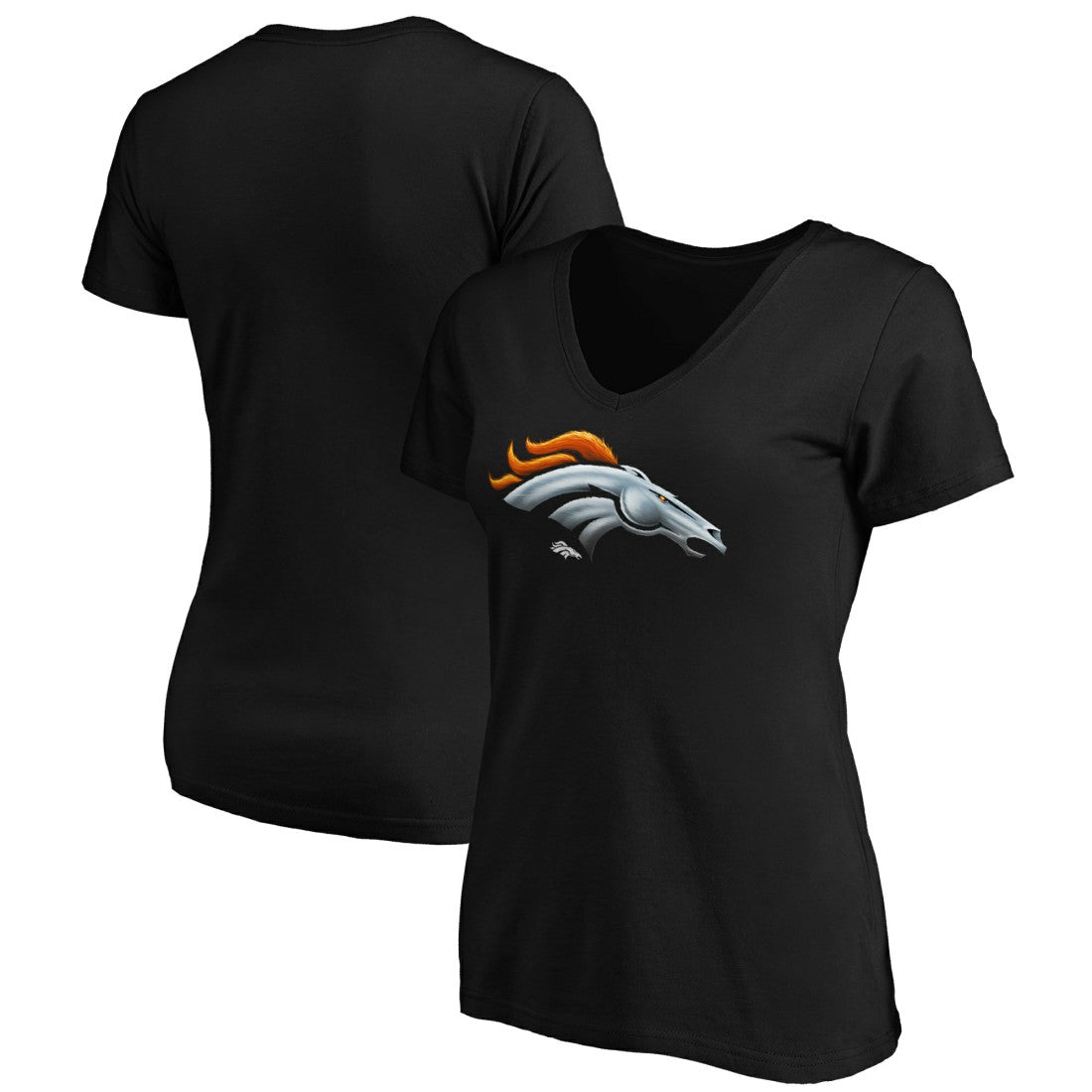 Denver Broncos  Women's Midnight Mascot Logo V-Neck T-Shirt