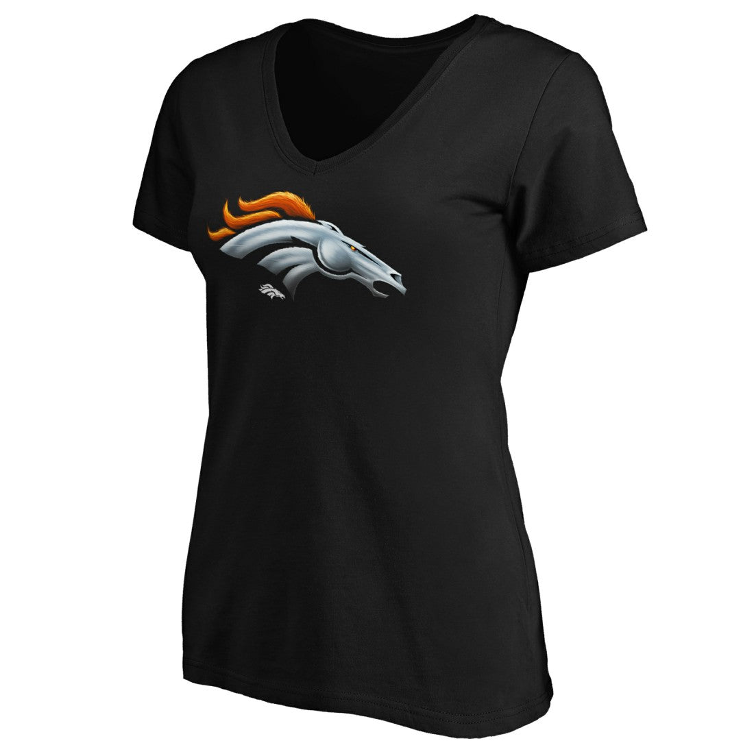 Denver Broncos  Women's Midnight Mascot Logo V-Neck T-Shirt
