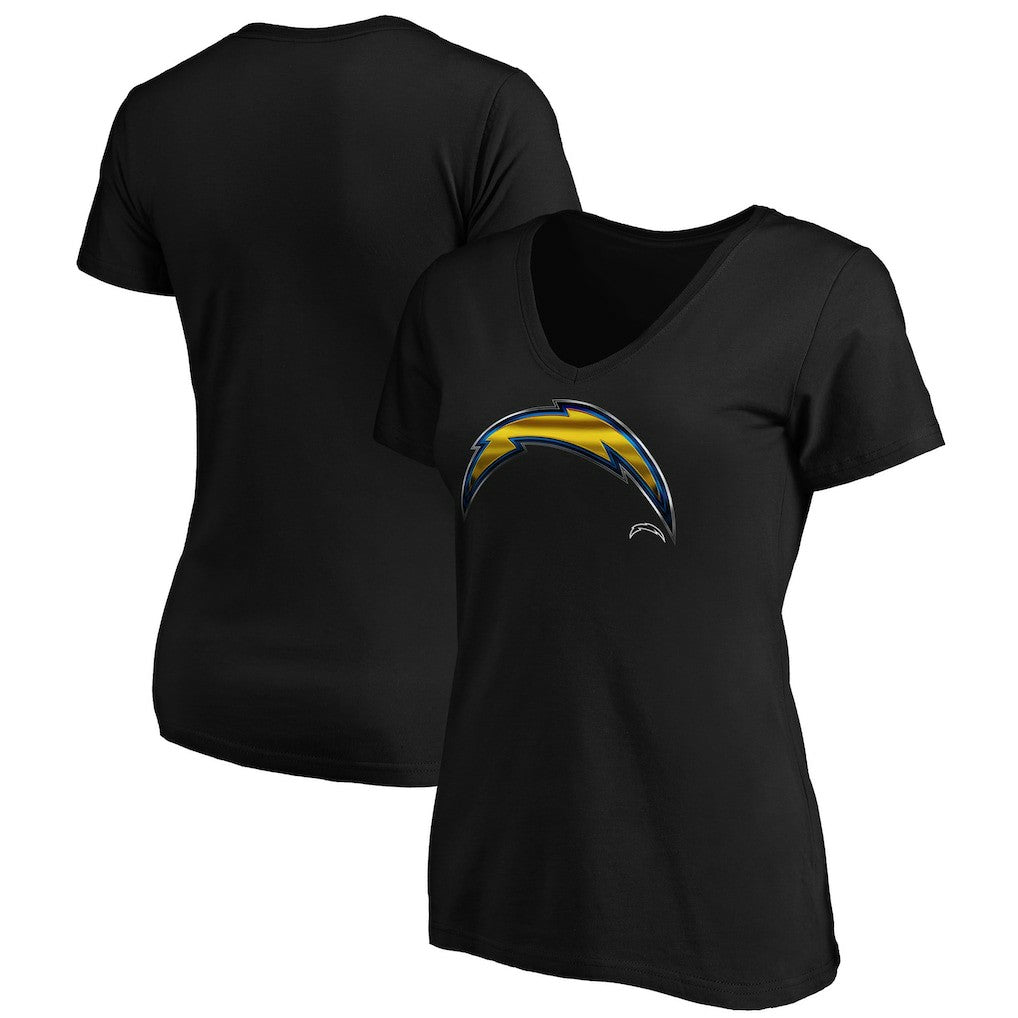 Los Angeles Chargers  Women's Midnight Mascot Logo V-Neck T-Shirt