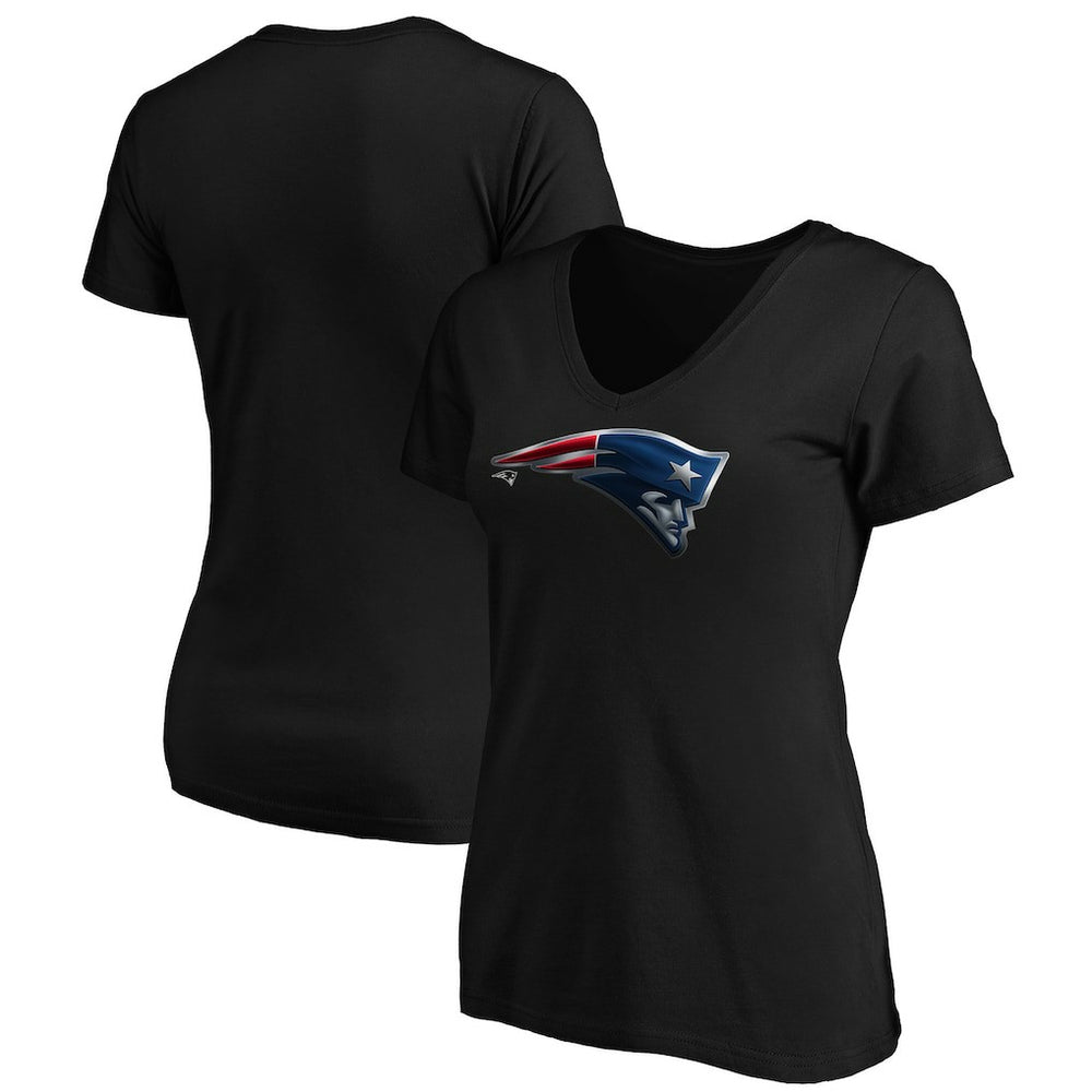 New England Patriots  Women's Midnight Mascot Logo V-Neck T-Shirt