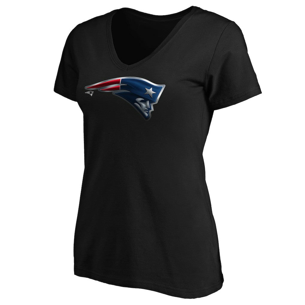 New England Patriots  Women's Midnight Mascot Logo V-Neck T-Shirt