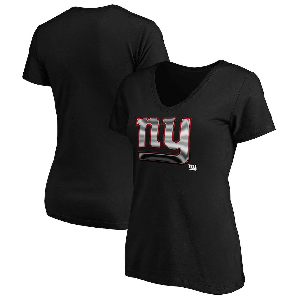 New York Giants  Women's Midnight Mascot Logo V-Neck T-Shirt