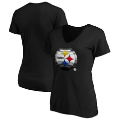Pittsburgh Steelers  Women's Midnight Mascot Logo V-Neck T-Shirt
