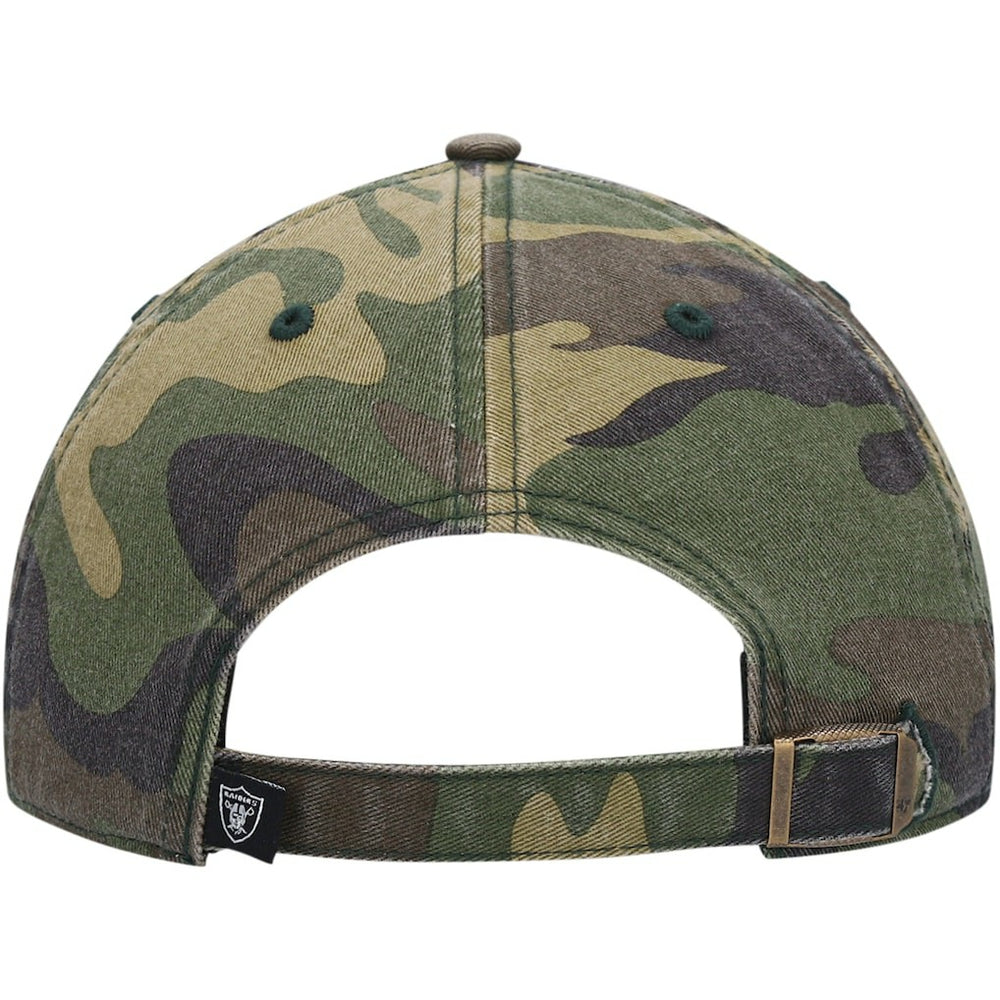 Las Vegas Raiders 47 brand '47 Woodland Clean Up Adjustable Hat