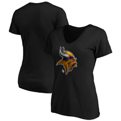 Minnesota Vikings  Women's Midnight Mascot Logo V-Neck T-Shirt