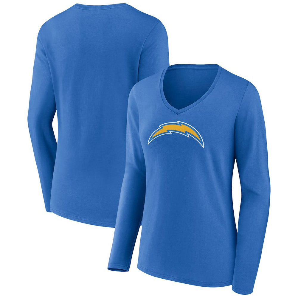 Los Angeles Chargers  Women's Primary Team Logo Long Sleeve V-Neck T-Shirt