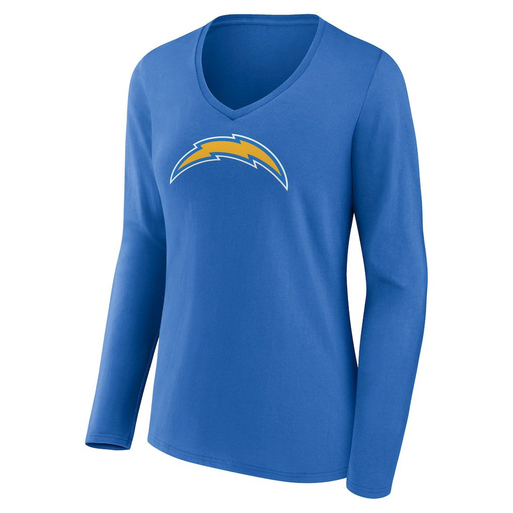 Los Angeles Chargers  Women's Primary Team Logo Long Sleeve V-Neck T-Shirt