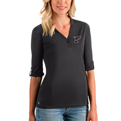 St. Louis Blues Antigua Women's Accolade 3/4 Sleeve V-Neck Top Sale