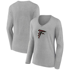 Atlanta Falcons  Women's Primary Team Logo Long Sleeve V-Neck T-Shirt