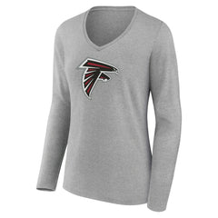 Atlanta Falcons  Women's Primary Team Logo Long Sleeve V-Neck T-Shirt