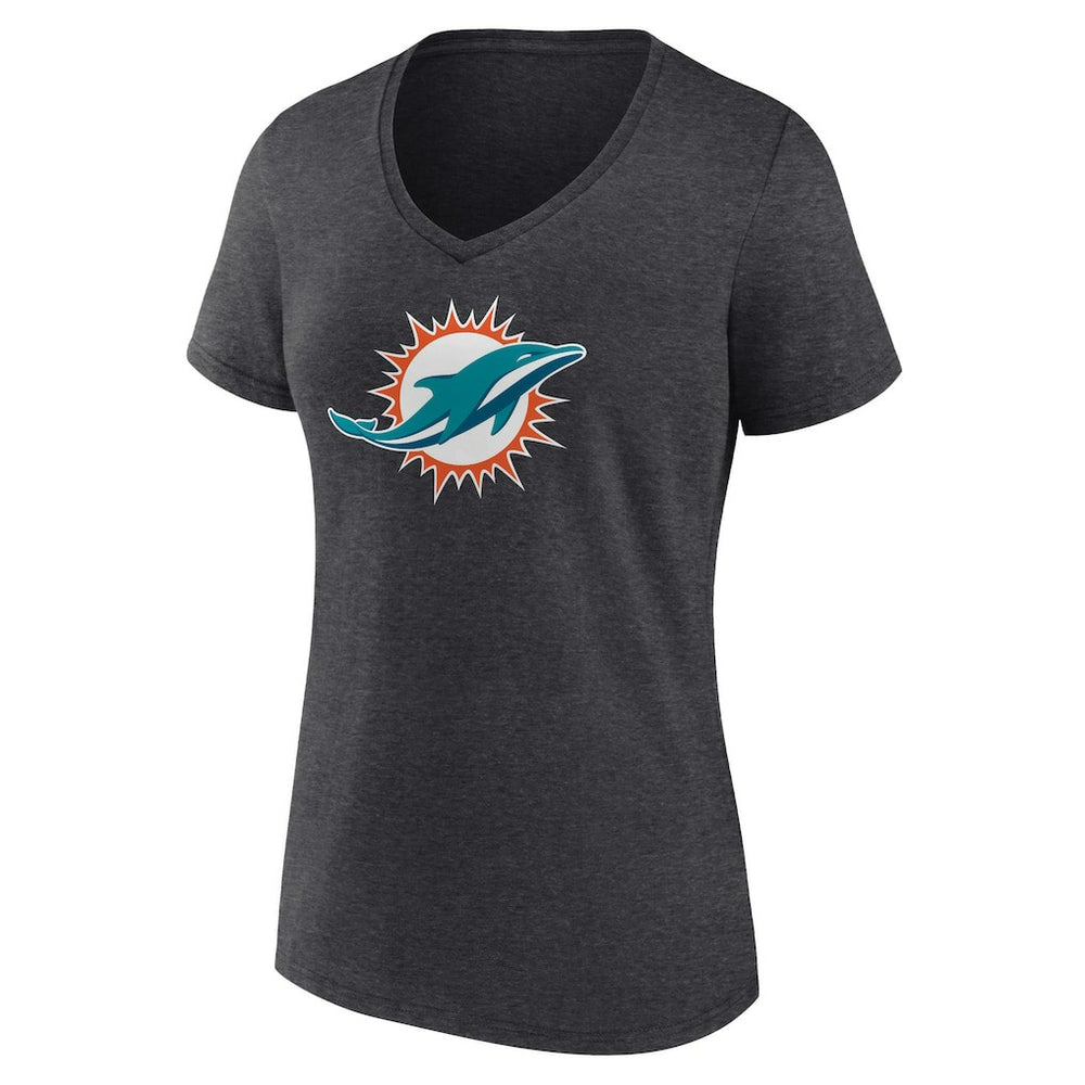 Miami Dolphins  Women's Primary Team Logo V-Neck T-Shirt