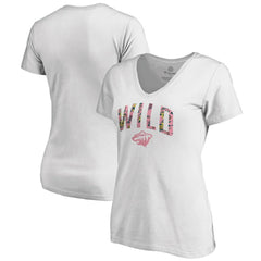 Minnesota Wild Women's Floral Arched V-Neck T-Shirt Outlet