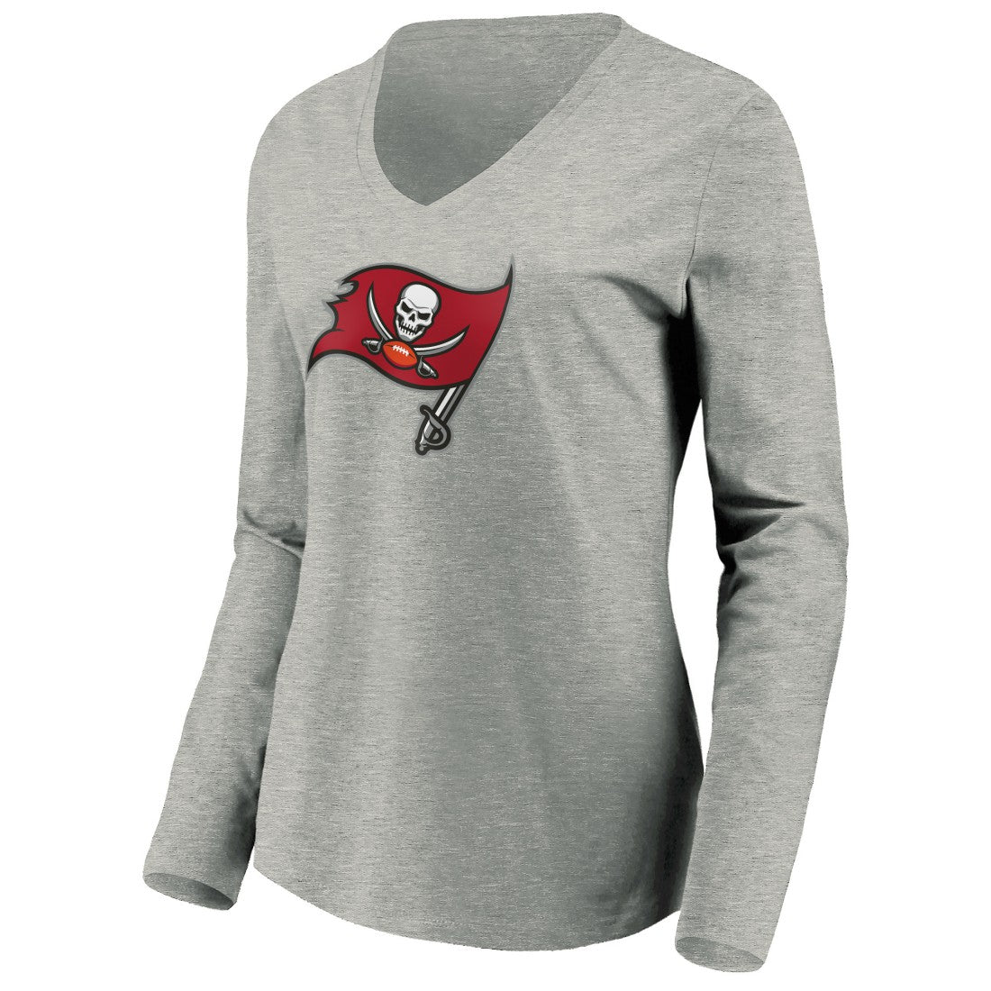 Tampa Bay Buccaneers  Women's Primary Logo Long Sleeve V-Neck T-Shirt