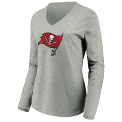 Tampa Bay Buccaneers  Women's Primary Logo Long Sleeve V-Neck T-Shirt
