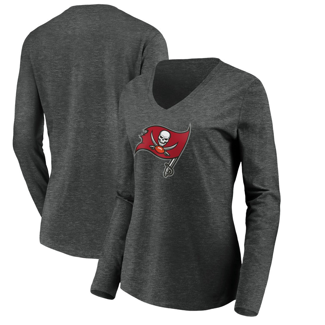 Tampa Bay Buccaneers  Women's Primary Logo Long Sleeve V-Neck T-Shirt