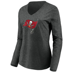 Tampa Bay Buccaneers  Women's Primary Logo Long Sleeve V-Neck T-Shirt