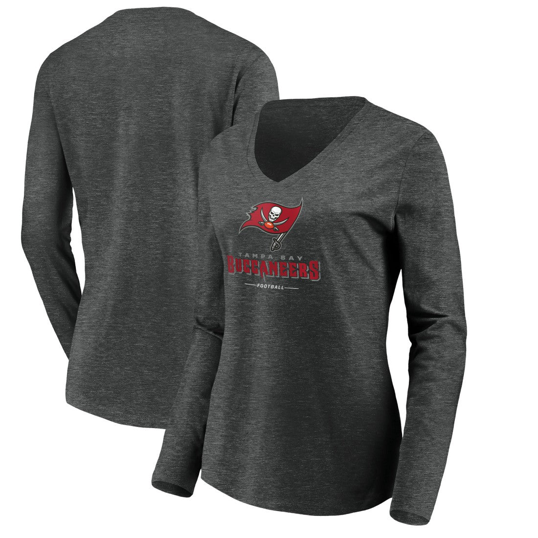 Tampa Bay Buccaneers  Women's Team Lockup Long Sleeve V-Neck T-Shirt