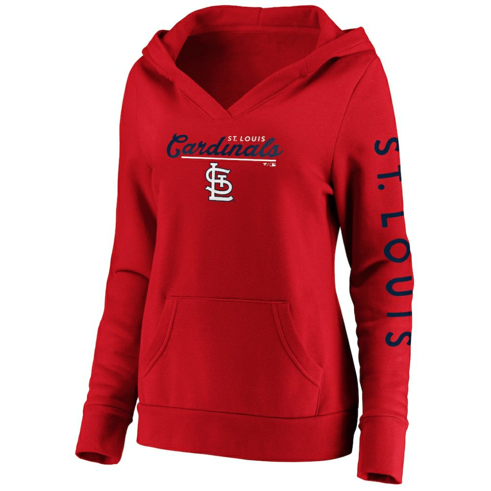 St. Louis Cardinals Fanatics Women's Core High Class Crossover Pullover Hoodie | MLB On Sale