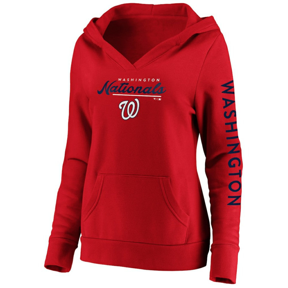 Washington Nationals Fanatics Women's Core High Class Crossover Pullover Hoodie | MLB Outlet