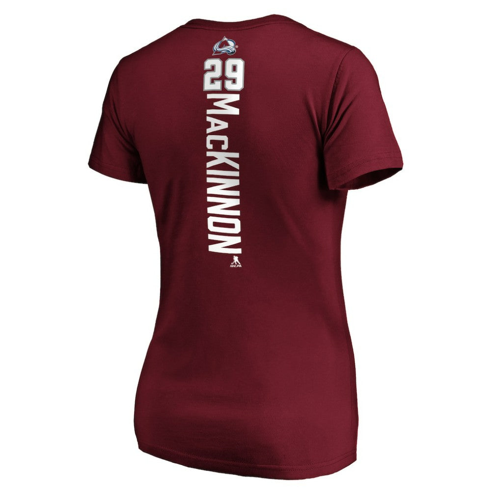 Nathan MacKinnon Colorado Avalanche Women's Playmaker V-Neck T-Shirt On Sale