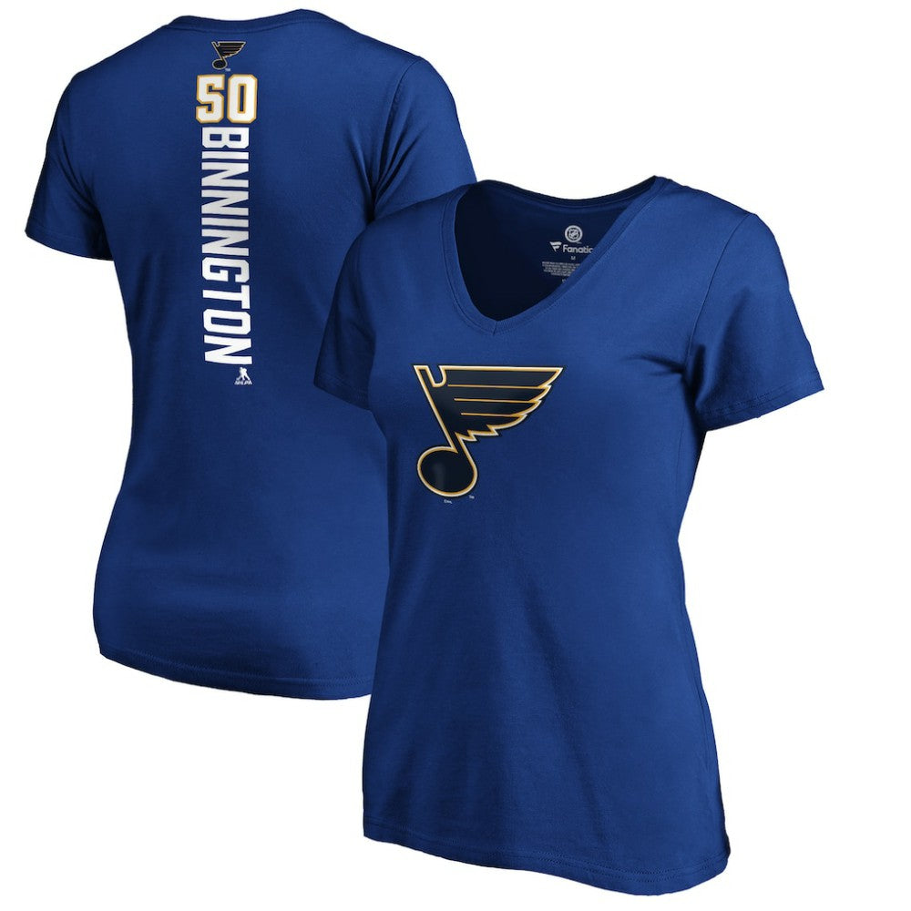Jordan Binnington St. Louis Blues Women's Playmaker V-Neck T-Shirt Discount