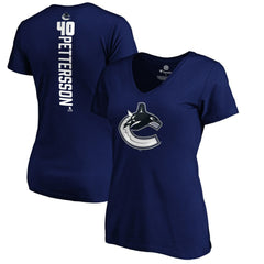 Elias Pettersson Vancouver Canucks Women's Playmaker V-Neck T-Shirt On Sale