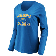 Los Angeles Chargers  Women's Victory Arch Long Sleeve V-Neck T-Shirt