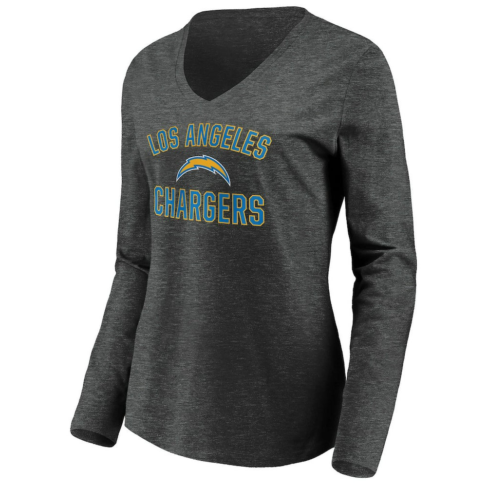 Los Angeles Chargers  Women's Victory Arch Long Sleeve V-Neck T-Shirt