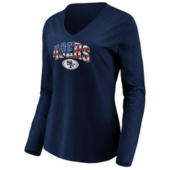 San Francisco 49ers  Women's Banner Wave V-Neck Long Sleeve T-Shirt