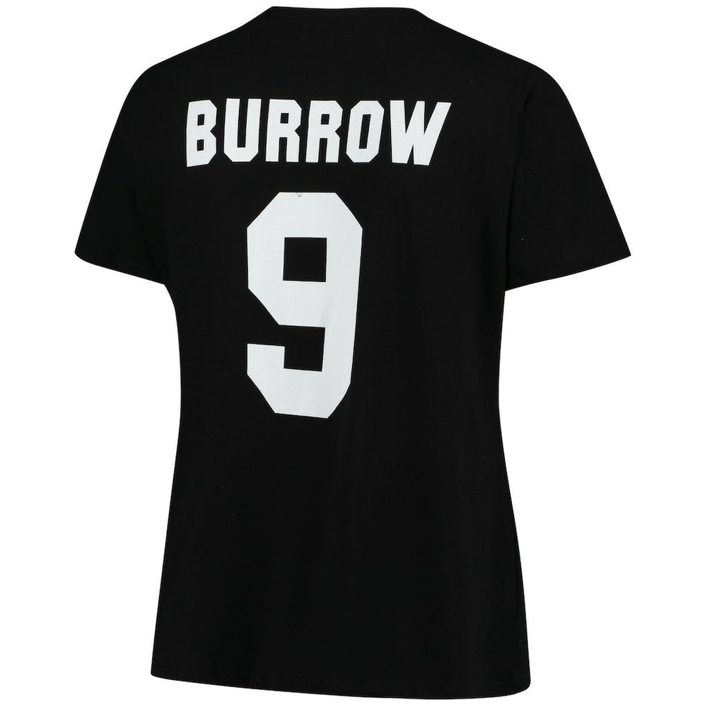 Cincinnati Bengals Fanatics Joe Burrow  Women's Plus Size Name & Number V-Neck T-Shirt