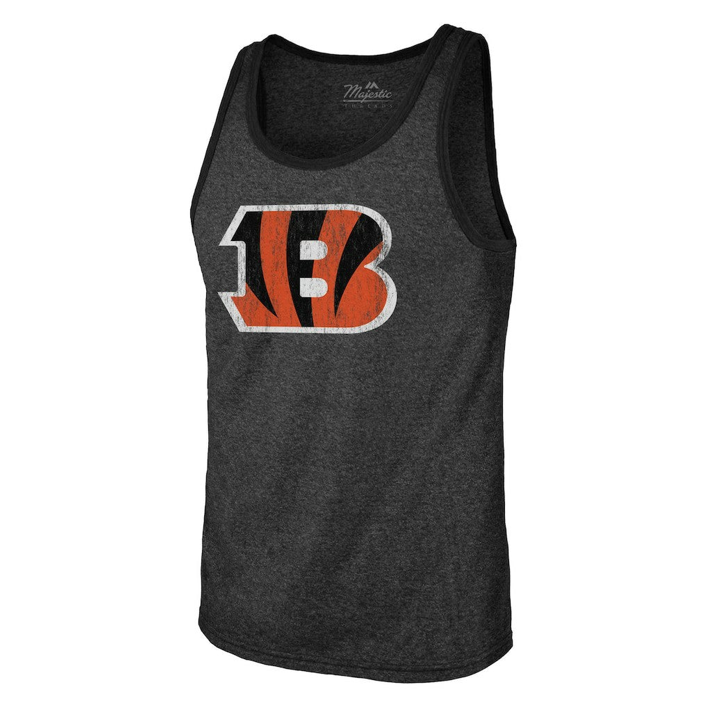 Cincinnati Bengals  Joe Burrow  Majestic Threads Name & Number Tri-Blend Tank Top