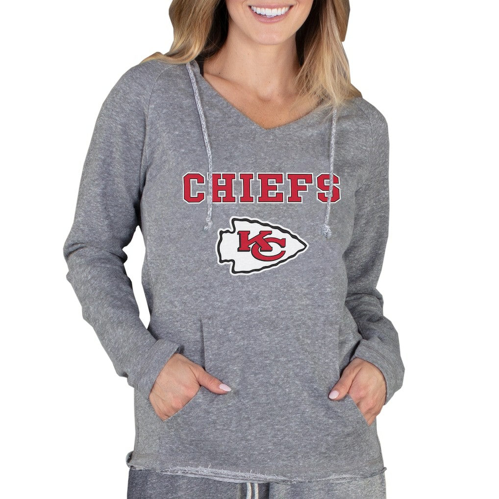 Kansas City Chiefs  Concepts Sport Women's Mainstream Tri-Blend Raglan Hoodie V-Neck Top