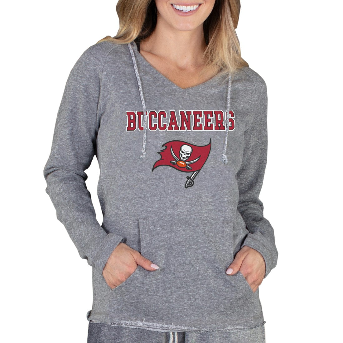 Tampa Bay Buccaneers  Concepts Sport Women's Mainstream Tri-Blend Raglan Hoodie V-Neck Top