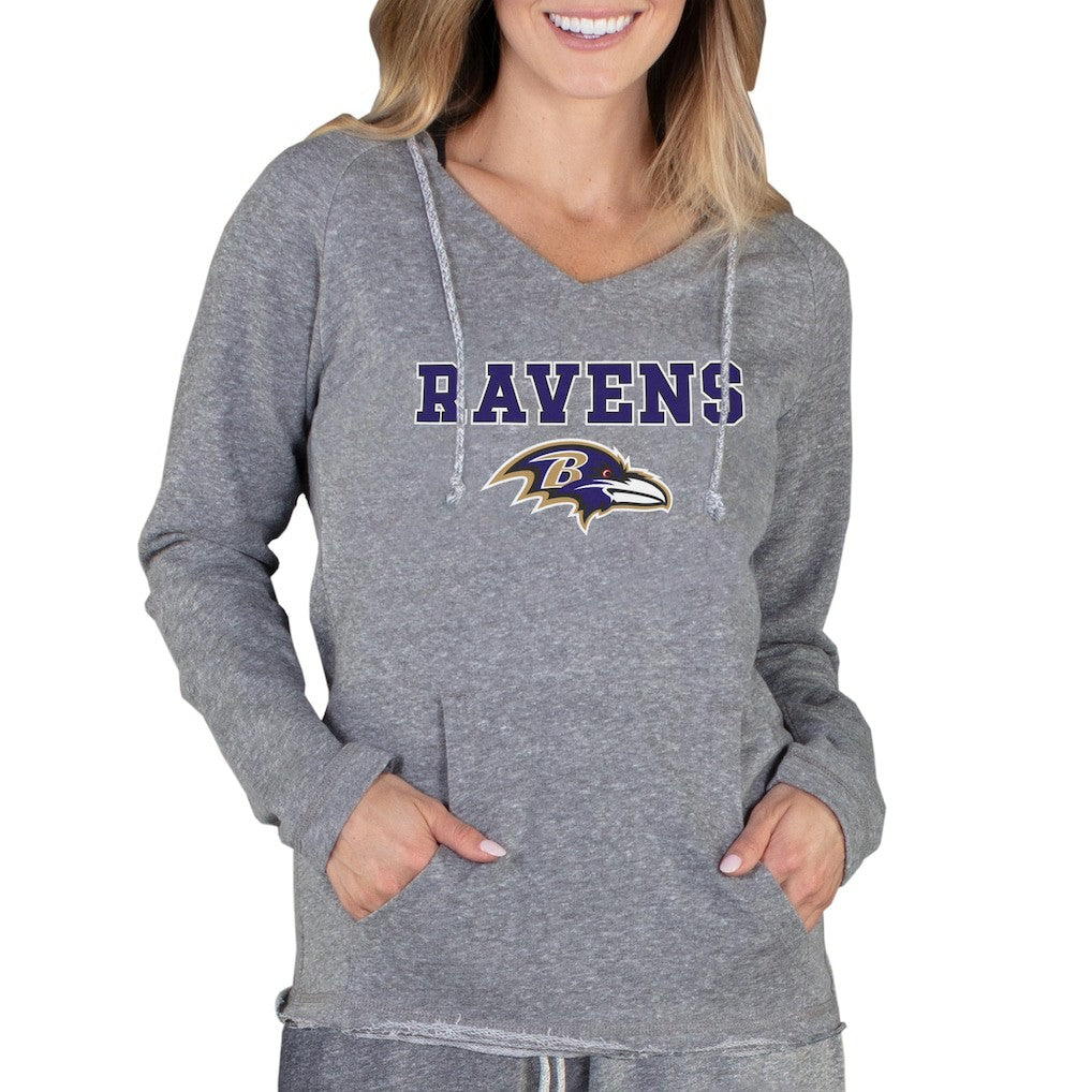 Baltimore Ravens  Concepts Sport Women's Mainstream Tri-Blend Raglan Hoodie V-Neck Top