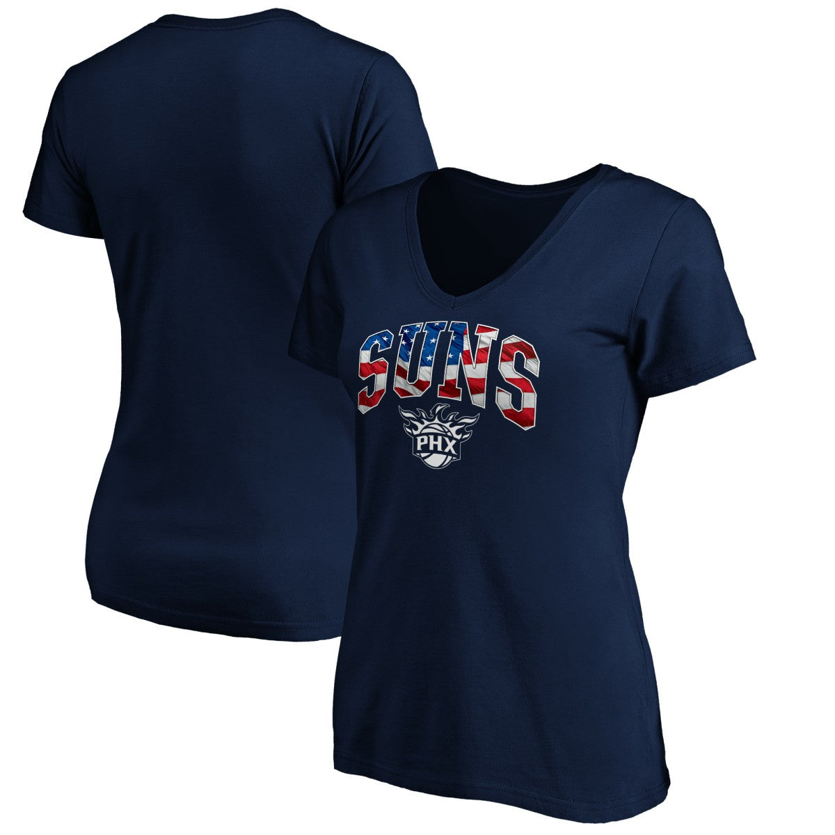 Phoenix Suns Women's Banner Wave V-Neck T-Shirt Outlet