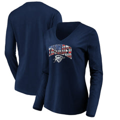 Oklahoma City Thunder Women's Banner Wave V-Neck Long Sleeve T-Shirt Online