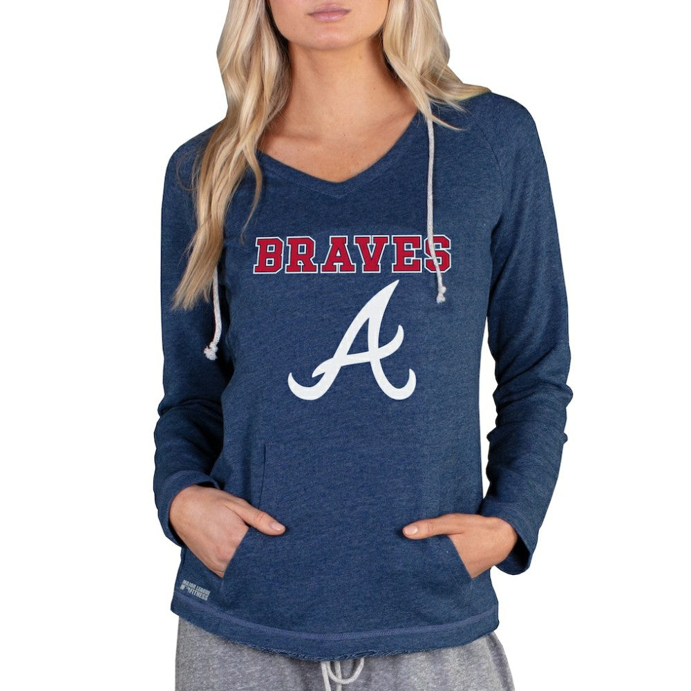 Atlanta Braves Concepts Sport Women's Mainstream Terry Long Sleeve Hoodie Top | MLB New